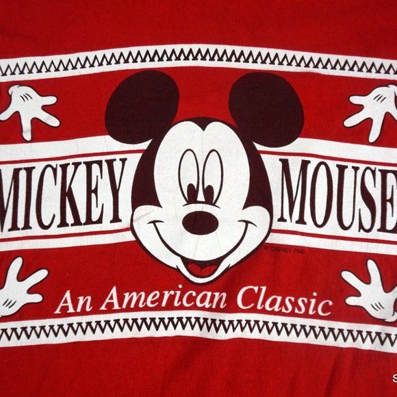 Mickey Mouse Jerry Leigh Box Logo Big Graphic T-Shirt OSFA Red Disney - Picture 4 of 10